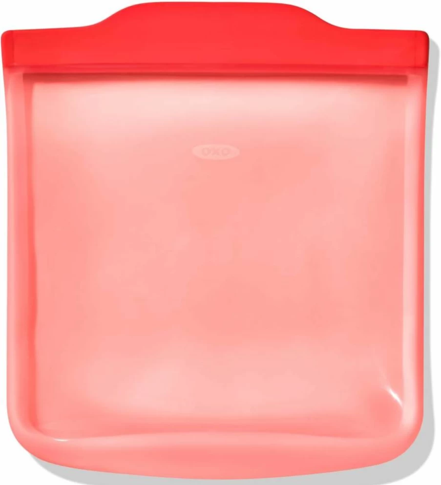 OXO Good Grips 1 Gallon (128 Oz) Reusable Silicone Storage Bag - Eco-Friendly, Airtight, Freezer & Dishwasher Safe - Oat Color