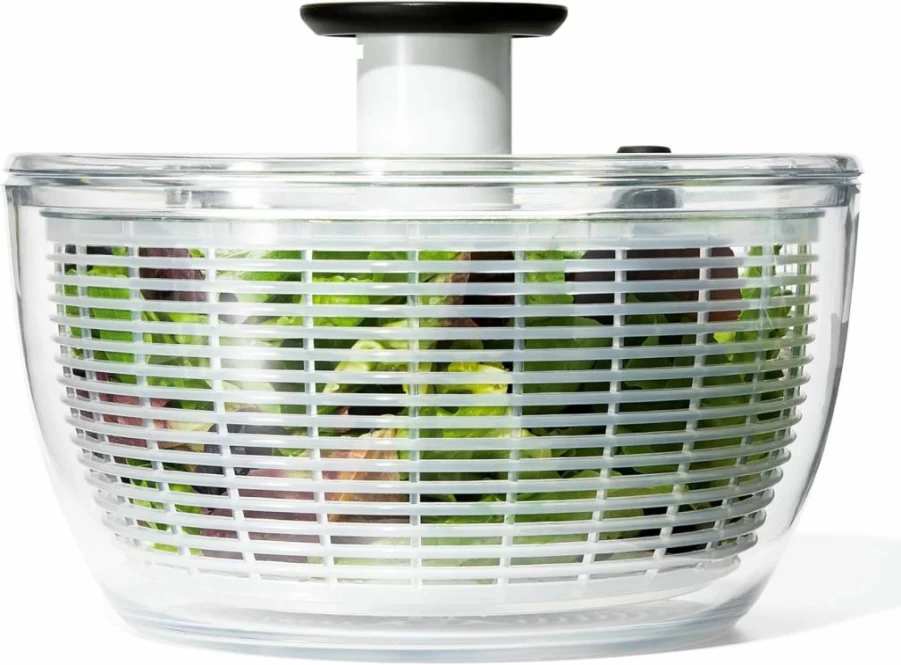 OXO Large Salad Spinner with Good Grips - Green, Kitchen Essentials for Fresh Greens