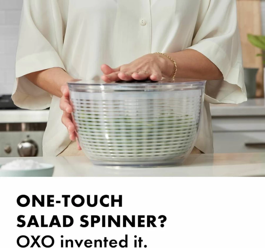 OXO Large Salad Spinner with Good Grips - Green, Kitchen Essentials for Fresh Greens