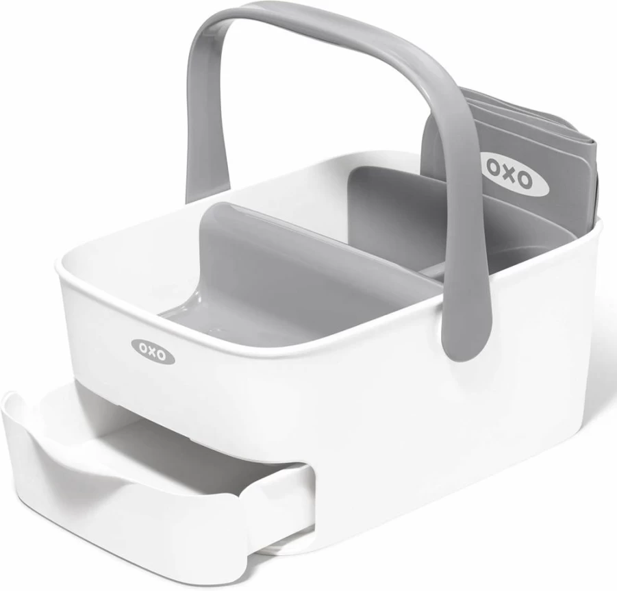 OXO Tot Diaper Caddy with Removable Changing Pad – Portable Baby Changing Station Organizer