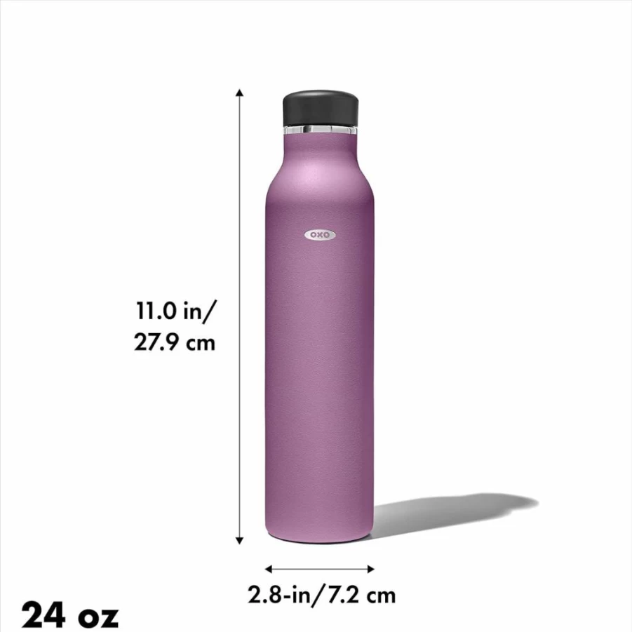 OXO Strive 16oz Insulated Water Bottle with Standard Lid - Jade, BPA-Free, Leak-Proof, Stainless Steel Thermos for Hot & Cold Beverages