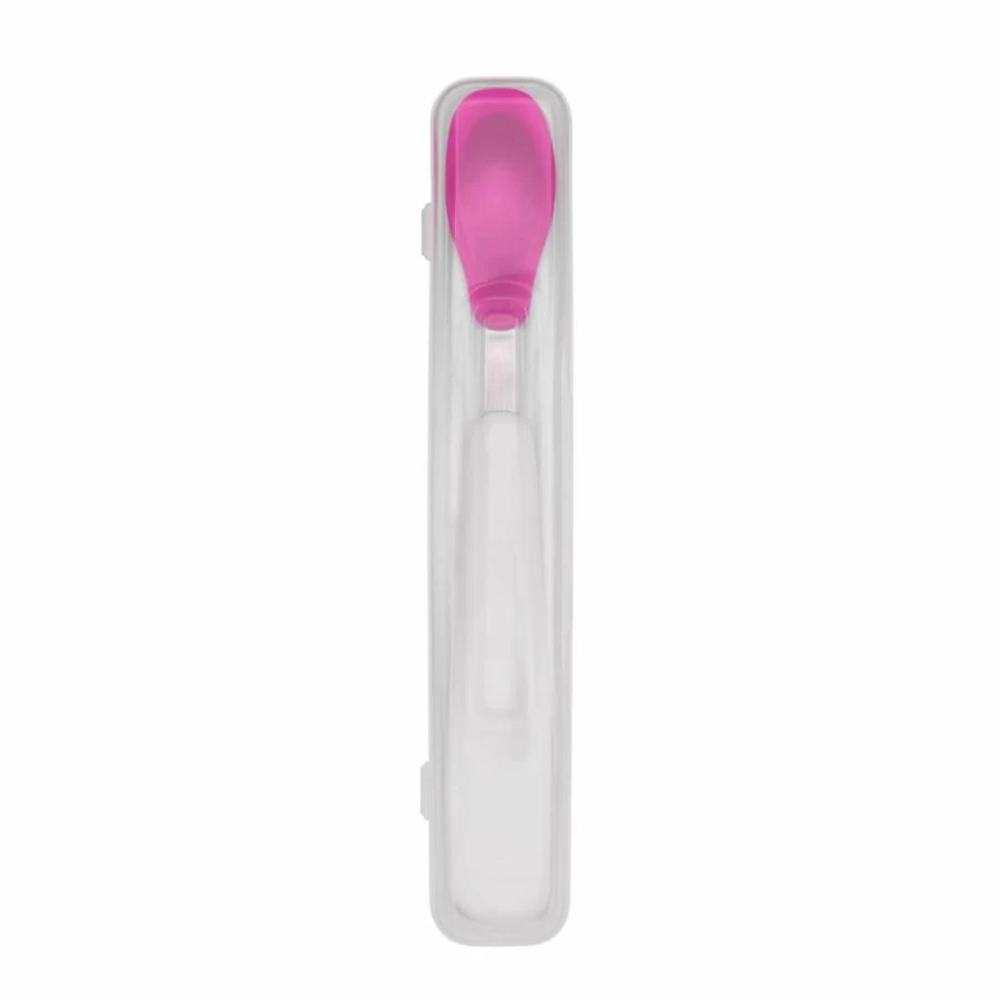 OXO Tot Travel Feeding Spoon with Portable Case - Teal Baby Utensil for On-The-Go