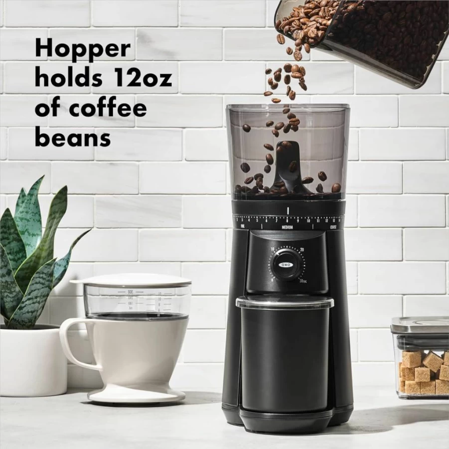 OXO Brew Silver Conical Burr Coffee Grinder - Precision Grounds for Fresh Coffee