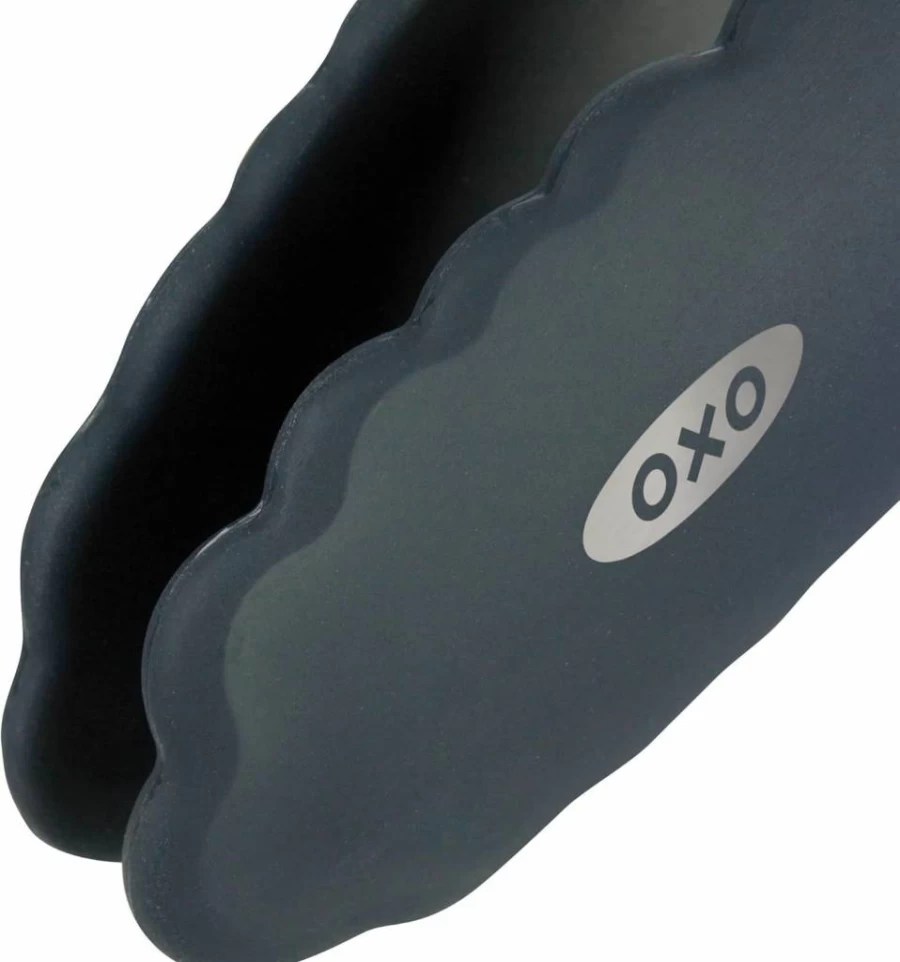 OXO Good Grips 9-Inch Silicone Kitchen Tongs - Heat-Resistant, Non-Slip Black Cooking Tongs for Serving and Grilling