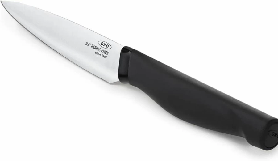 OXO Good Grips 3.5 Inch Pairing Knife - Sharp Precision Kitchen Knife with Non-Slip Handle, Black/Silver, 3.5-Inch Blade