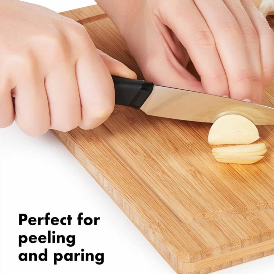 OXO Good Grips 3.5 Inch Pairing Knife - Sharp Precision Kitchen Knife with Non-Slip Handle, Black/Silver, 3.5-Inch Blade