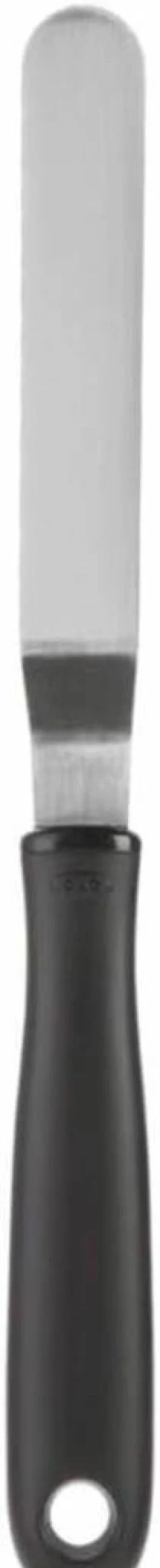 OXO Good Grips Bent Icing Spatula - Stainless Steel Blade with Soft Non-Slip Handle - Black and Silver Cake Decorating Tool
