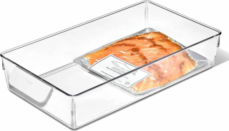 OXO Good Grips 8x14 Inch Refrigerator Storage Bin for Cheese, Deli Meats, Fish & Produce - Modular Fridge Organizer Container