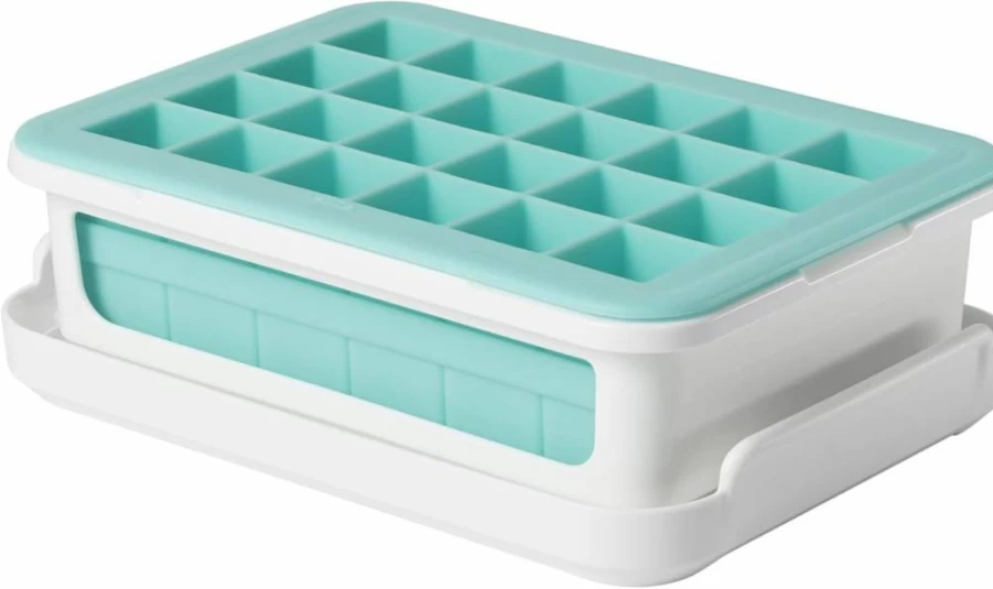 OXO Silicone Ice Cube Tray with Lid - Small Cocktail Ice Maker by OXO Good Grips