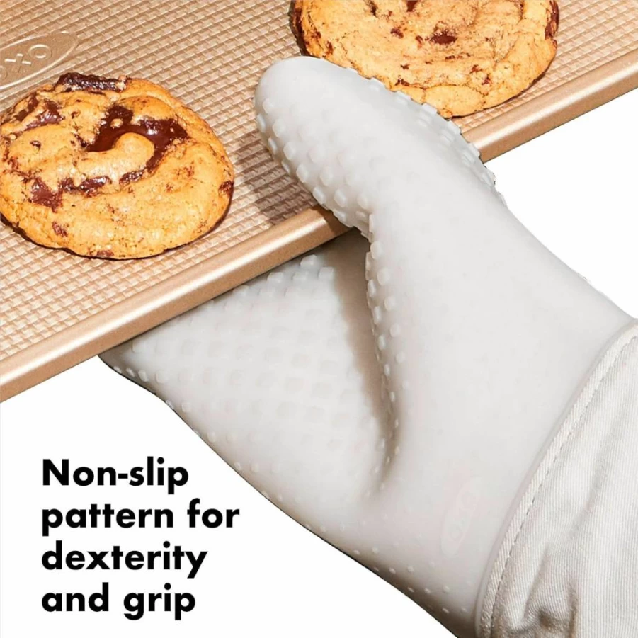 OXO Heat-Resistant Silicone Oven Mitt - Oat Color, Non-Slip Grip, Safe for High Temperatures by OXO Good Grips