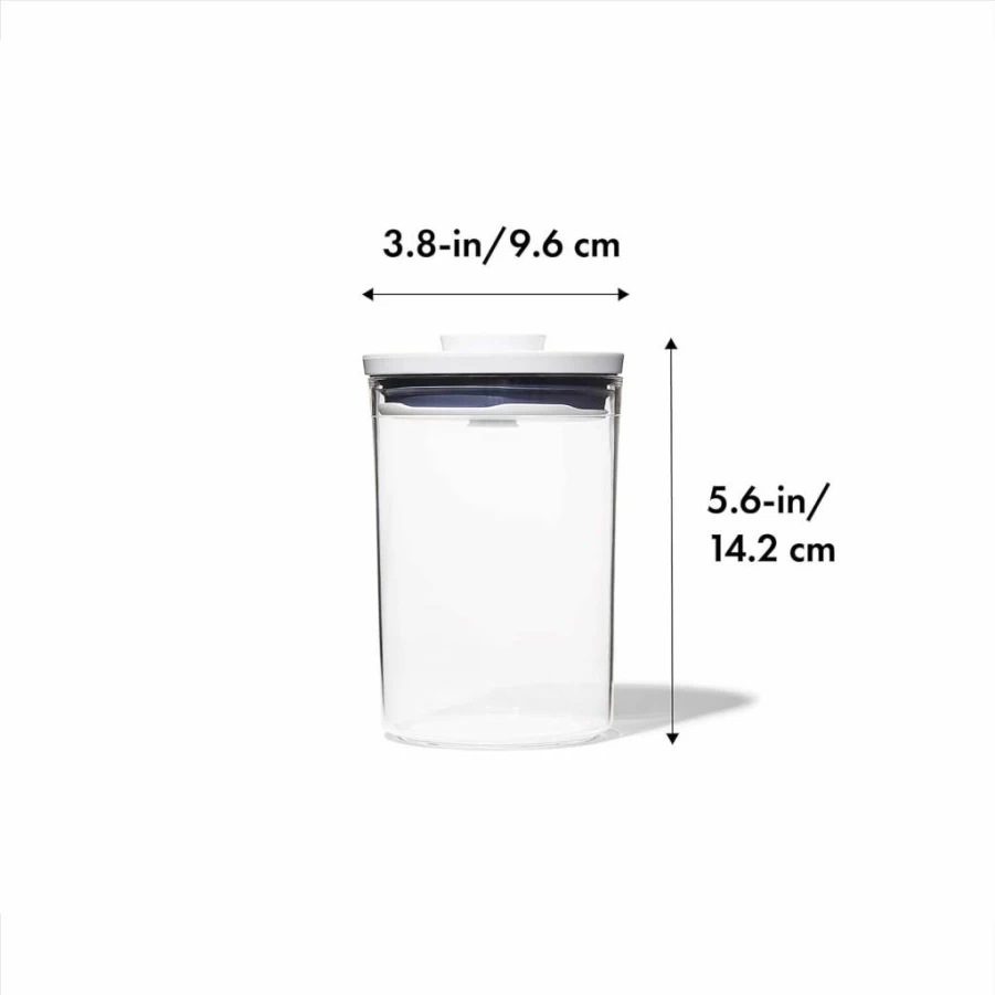 OXO Good Grips 3.3 Quart Round Airtight Food Storage Container for Rice, Pasta, Cereal - BPA-Free Plastic, White