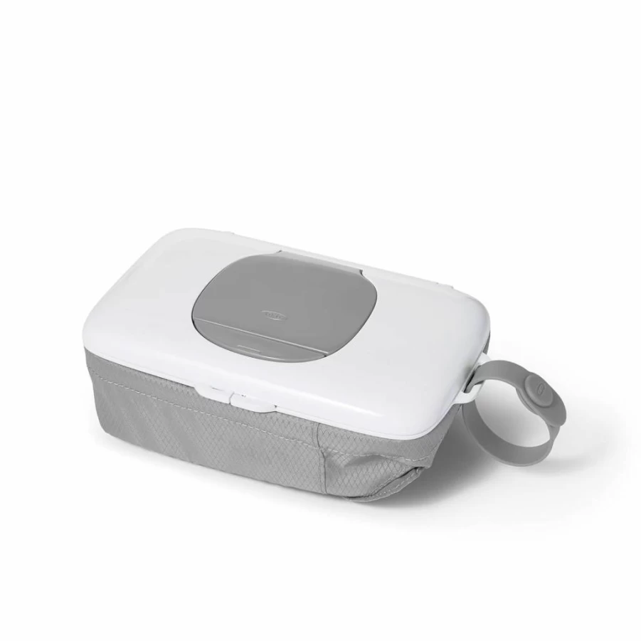 OXO Tot On-The-Go Baby Wipes Dispenser with Diaper Changing Pouch, Portable & Compact, Gray