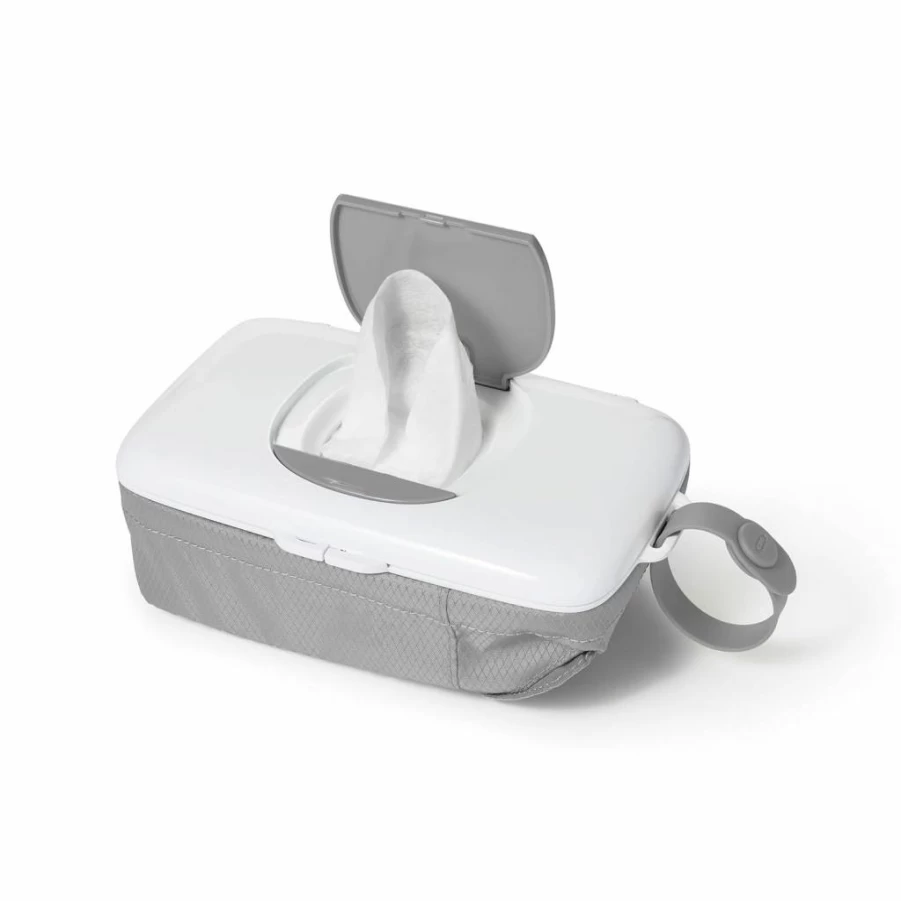 OXO Tot On-The-Go Baby Wipes Dispenser with Diaper Changing Pouch, Portable & Compact, Gray
