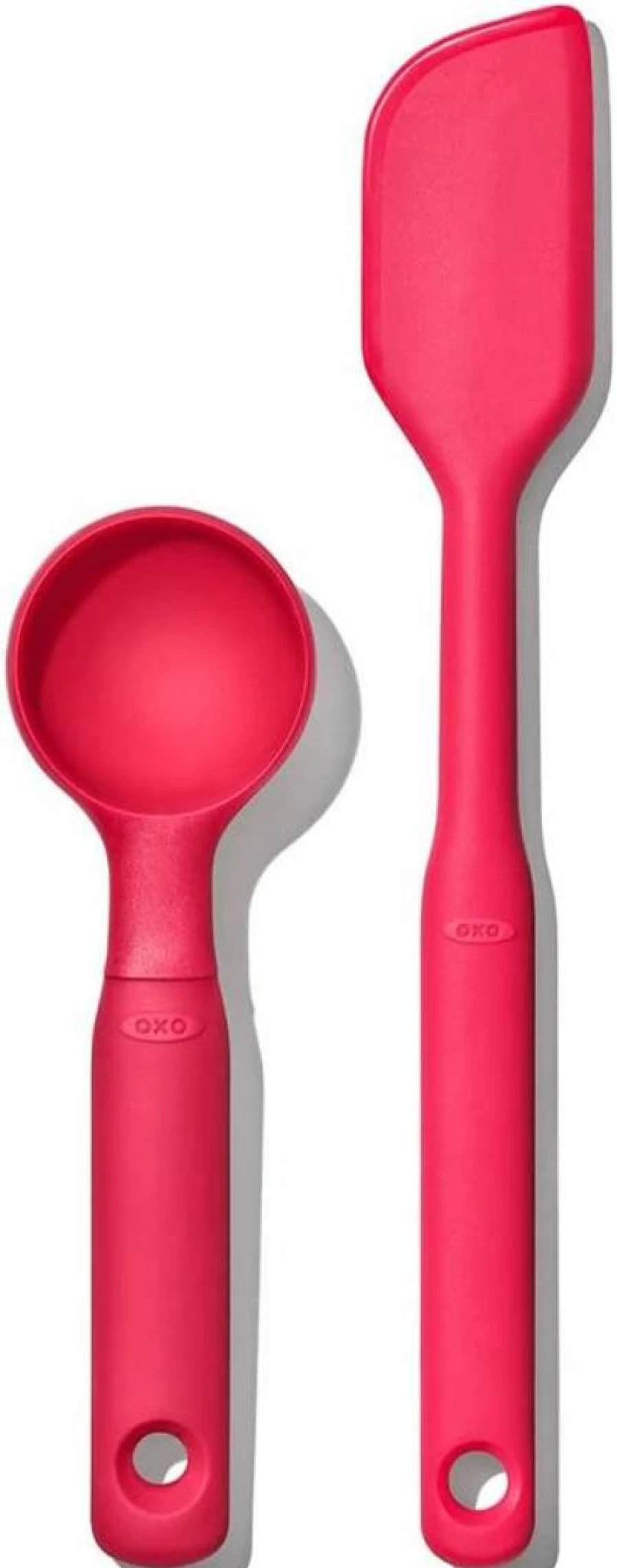 OXO Medium Cookie Scoop & Small Spatula Set - Red Silicone Baking Tools by OXO Good Grips