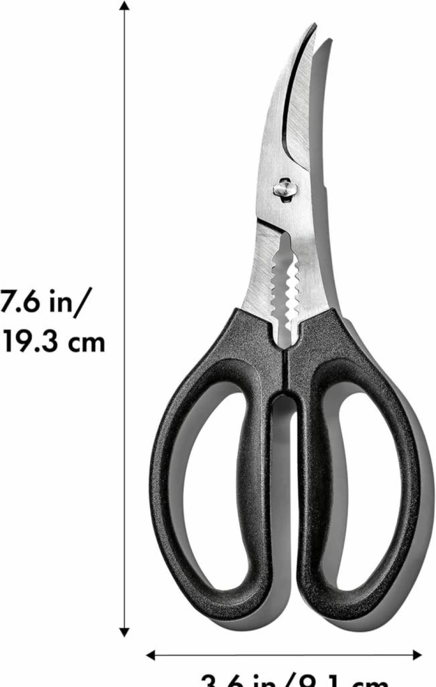 OXO Good Grips Kitchen Scissors for Seafood, Poultry, and Herbs - Stainless Steel Blades, Comfortable Non-Slip Grips, Easy-Clean Design