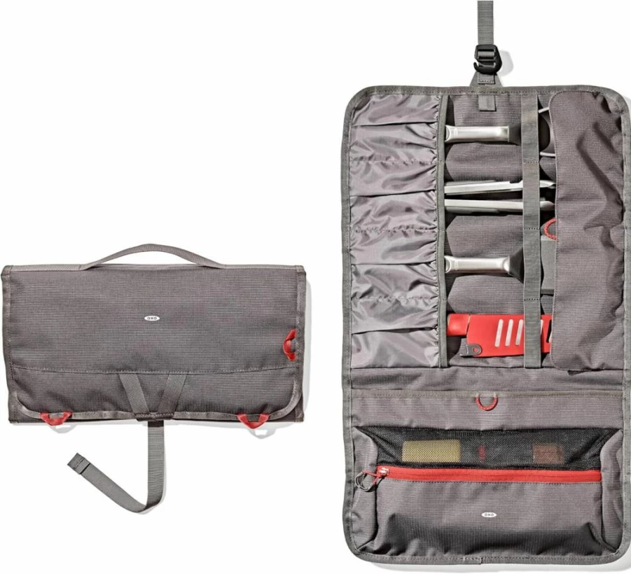OXO Camp Kitchen Tool Roll - Portable Outdoor Cooking Utensil Organizer for Travel & Camping Gear Storage | Essential Camp Chef Accessories