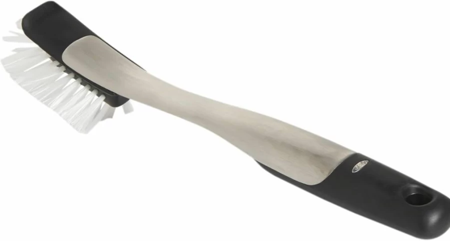 OXO Good Grips Dish Brush - Ergonomic Kitchen Scrubber with Non-Slip Handle, White and Black, 1 Count