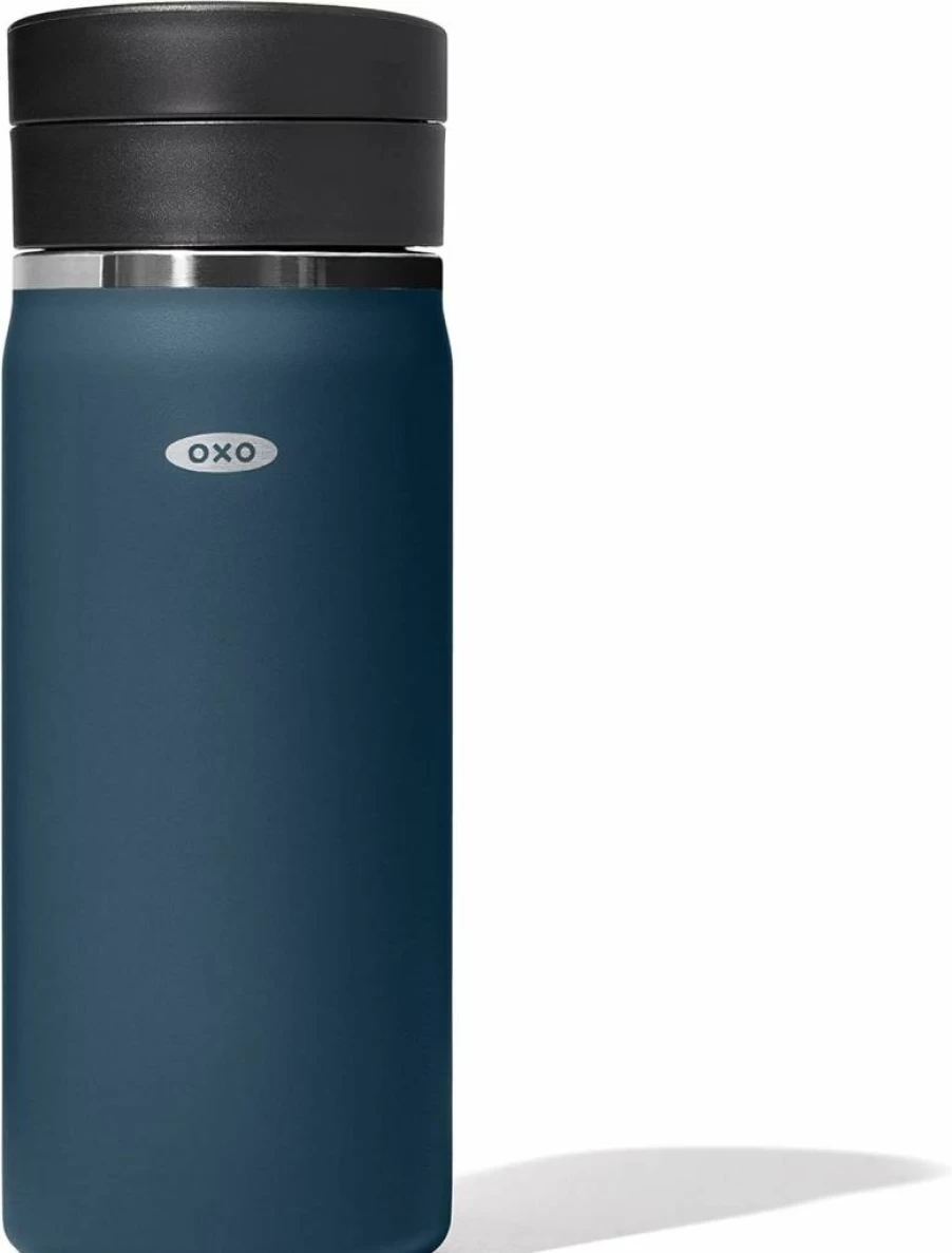 OXO Good Grips 16oz Leakproof Travel Coffee Mug with SimplyClean Lid - Dark Cobalt, Insulated Stainless Steel Tumbler for Hot & Cold Beverages