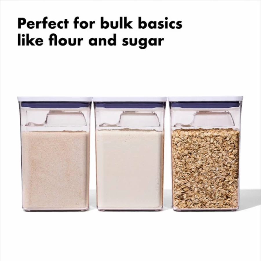 OXO Good Grips 6-Piece Large Canister Set with Lids and Scoops - 4.4 Qt Airtight Food Storage Containers, BPA-Free, White