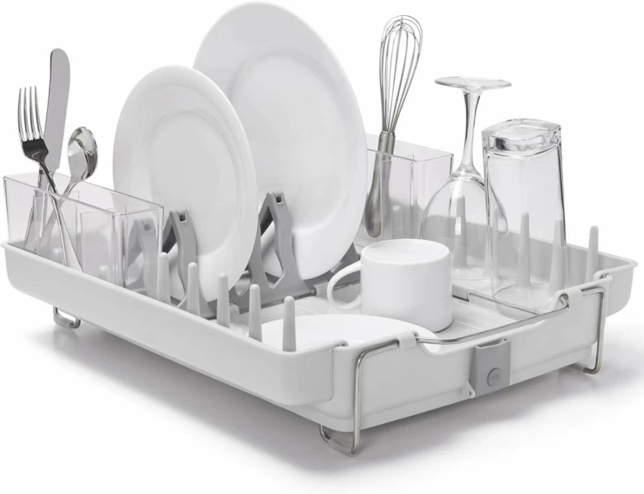 OXO Foldable Dish Rack - Space Saving Collapsible Drying Rack by OXO Good Grips