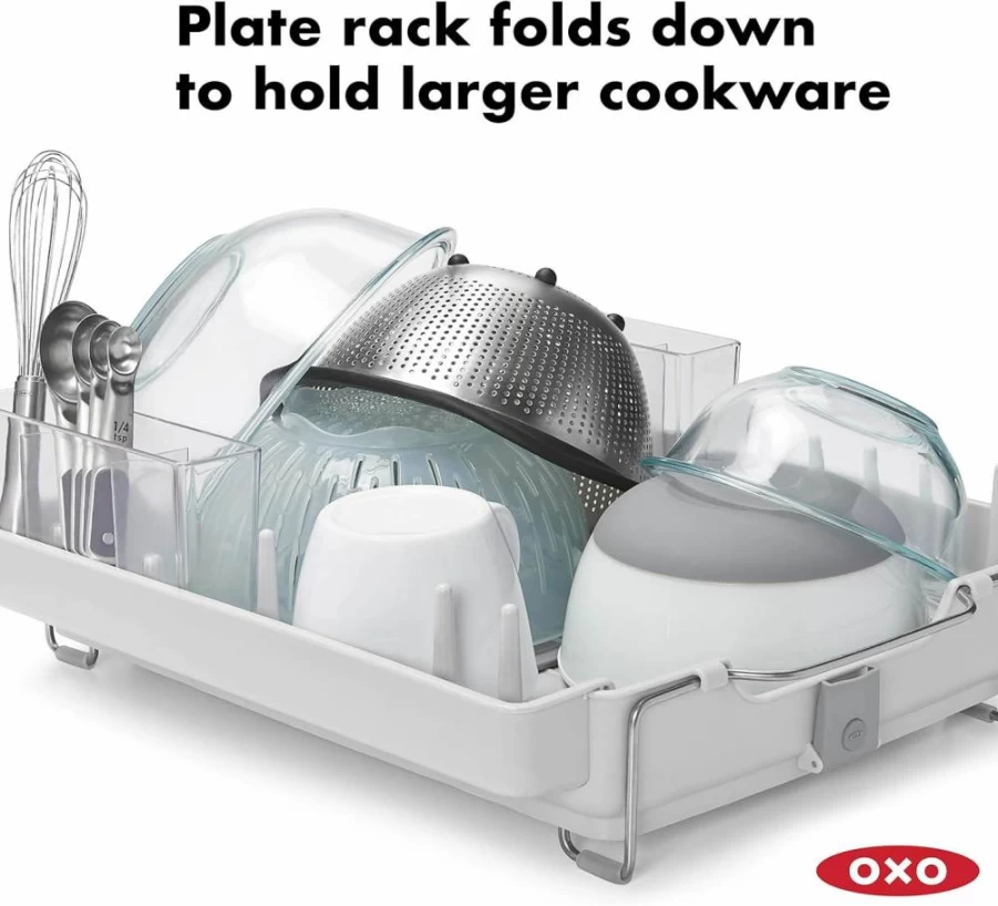 OXO Foldable Dish Rack - Space Saving Collapsible Drying Rack by OXO Good Grips