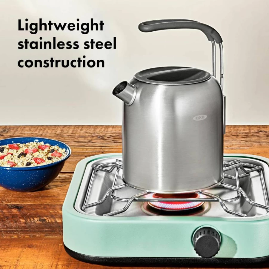OXO Portable Camping Kettle - Lightweight Outdoor Stove Tea Kettle for Backpacking, Hiking & Travel