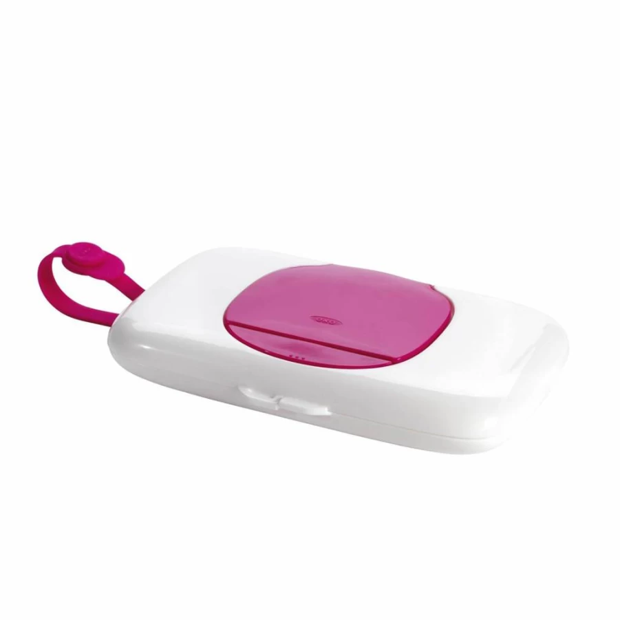 OXO Tot Travel Baby Wipes Dispenser, Portable & Compact for On-The-Go, Pink