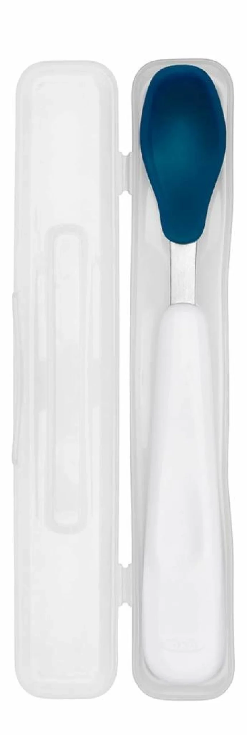 OXO Tot Travel Feeding Spoon with Carry Case - Portable Baby Spoon for On-The-Go - Navy Blue