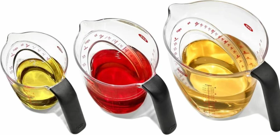 OXO 3-Piece Angled Measuring Cup Set with Tritan Renew - BPA-Free, Easy-Read Measurement by OXO Good Grips