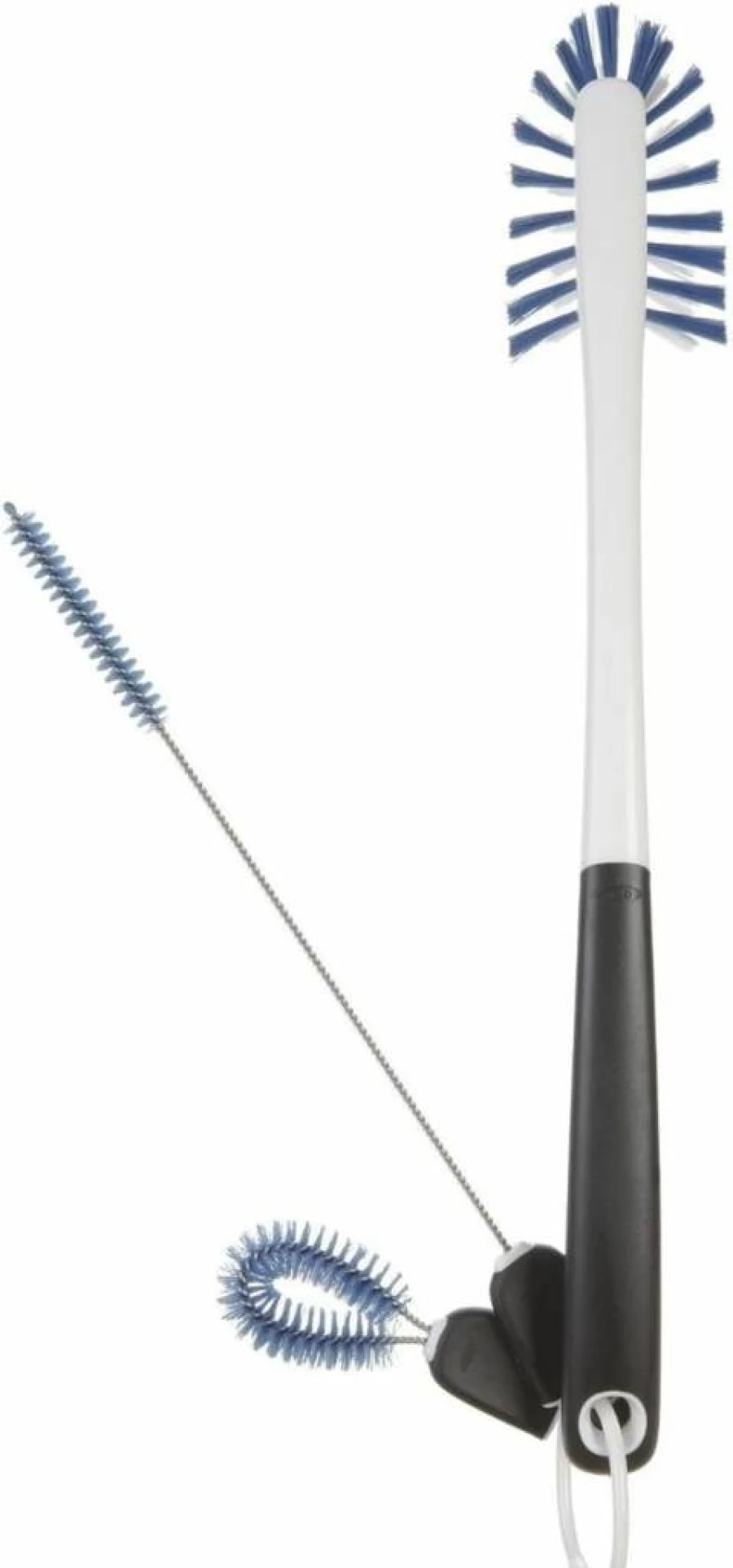 OXO Good Grips Reusable Water Bottle Cleaning Brush Set - Blue, BPA-Free Scrubber for Stainless Steel & Glass Bottles