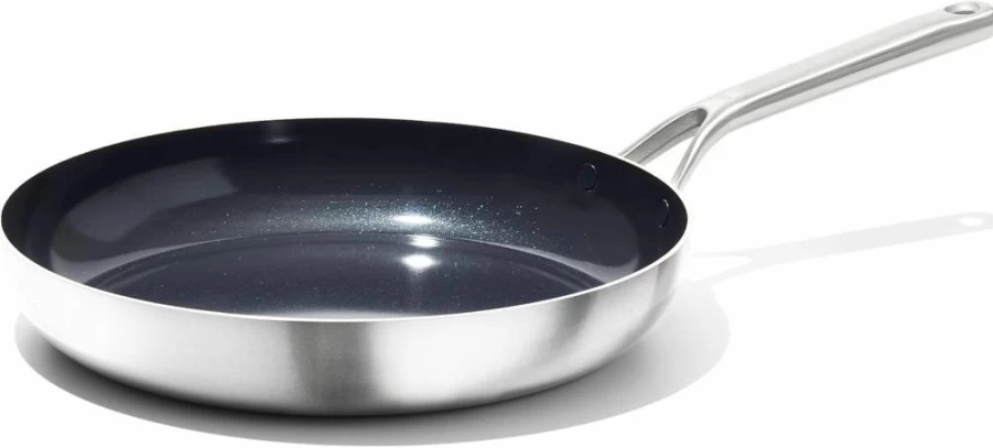 OXO Mira 10-Inch Tri-Ply Stainless Steel Skillet - PFAS-Free Nonstick Frying Pan, Induction Compatible, Multi-Clad Construction, Dishwasher & Metal Utensil Safe