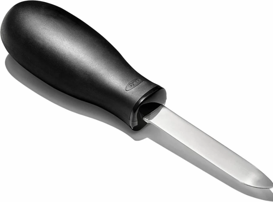 OXO Stainless Steel Oyster Knife - Non-Slip Handle, Black/Silver, Durable Shellfish Shucker by OXO Good Grips