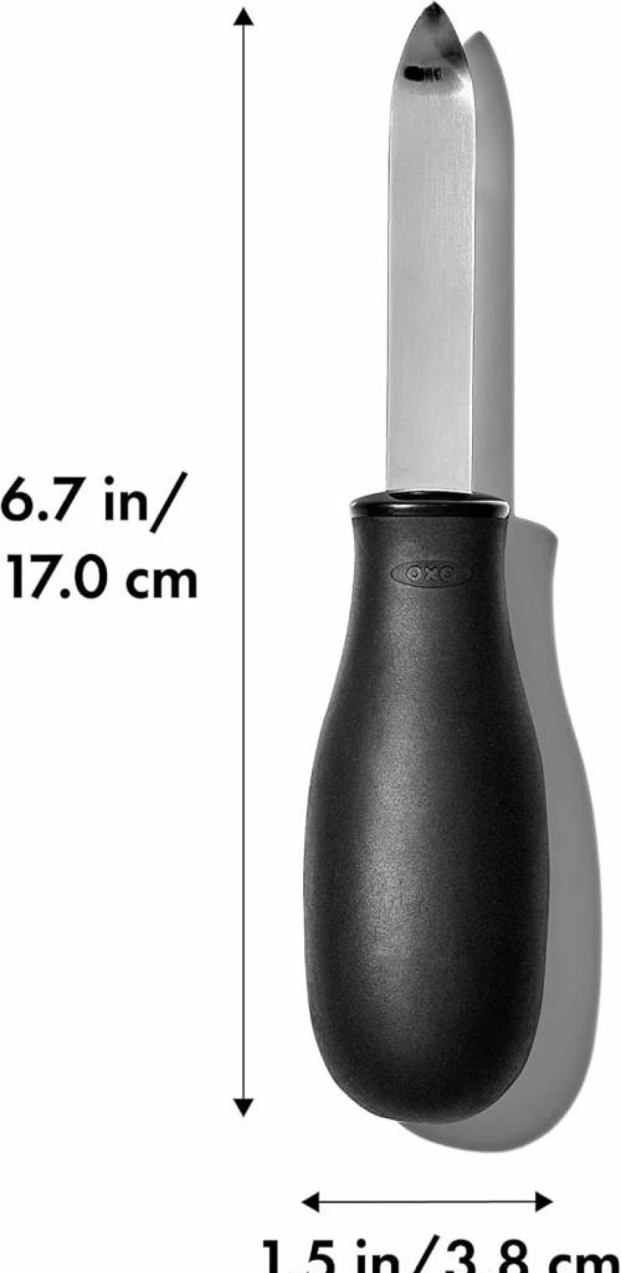 OXO Stainless Steel Oyster Knife - Non-Slip Handle, Black/Silver, Durable Shellfish Shucker by OXO Good Grips