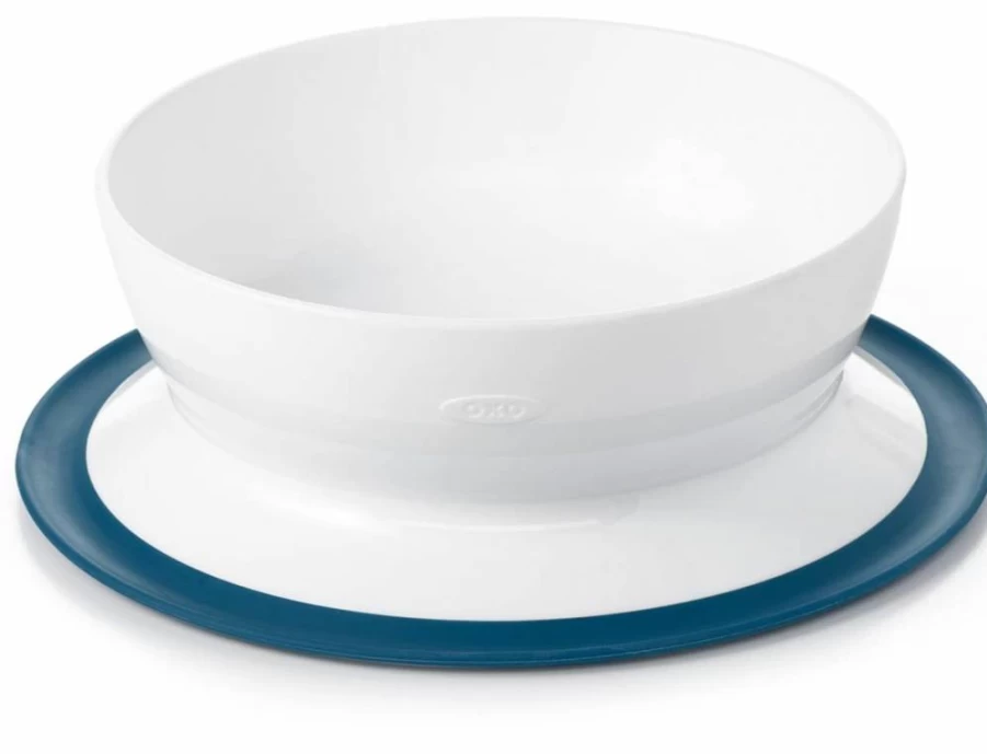 OXO Tot Stick & Stay Suction Bowl - Navy Non-Slip Baby Feeding Dish for Toddlers