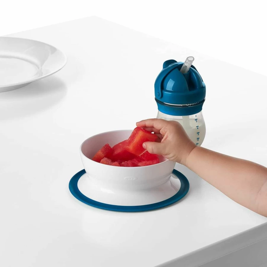 OXO Tot Stick & Stay Suction Bowl - Navy Non-Slip Baby Feeding Dish for Toddlers