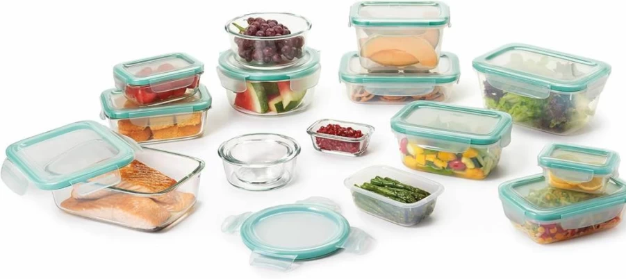 OXO Smart Seal Leakproof Food Storage Containers Set - Airtight Plastic Kitchen Canisters by OXO Good Grips