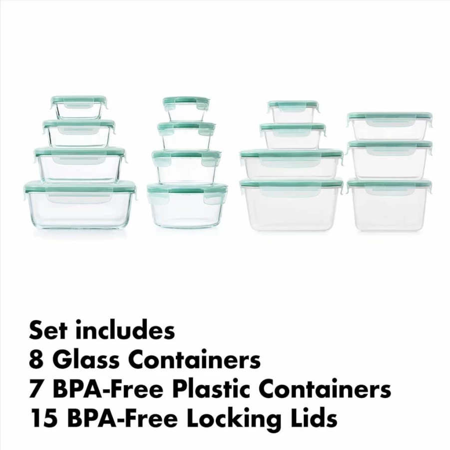 OXO Smart Seal Leakproof Food Storage Containers Set - Airtight Plastic Kitchen Canisters by OXO Good Grips