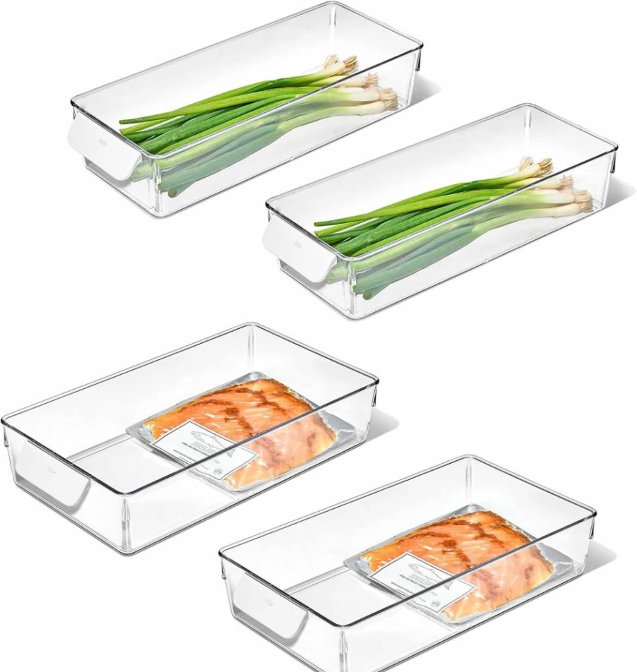 OXO 4-Piece Refrigerator Organizer Set - Stackable Food Storage Bins for Fridge by Good Grips