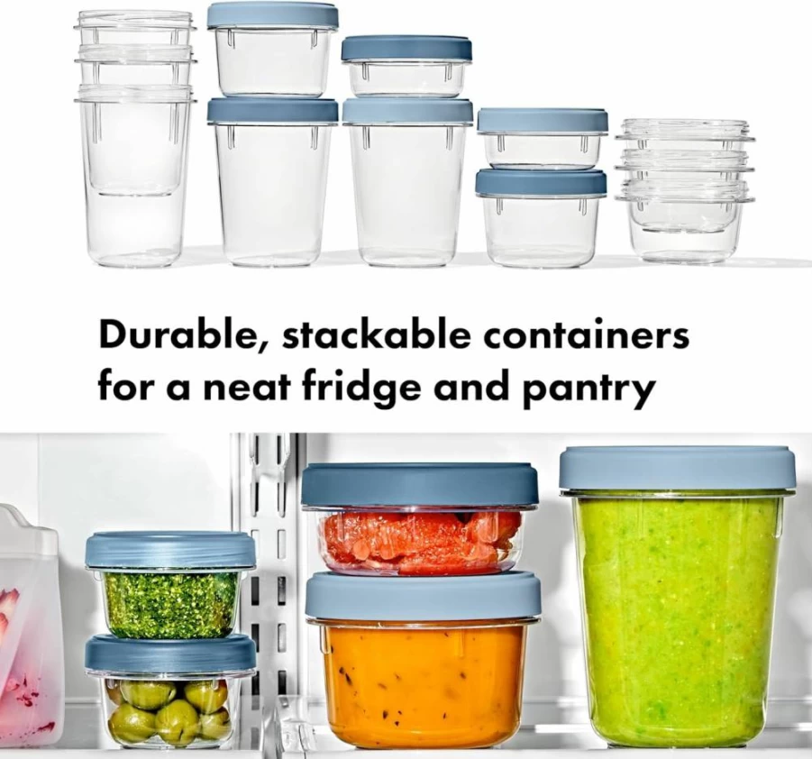 OXO 40 oz Twist & Stack Food Storage Containers, 2-Pack, Airtight, BPA-Free, Space-Saving Design – Good Grips Kitchen Organization