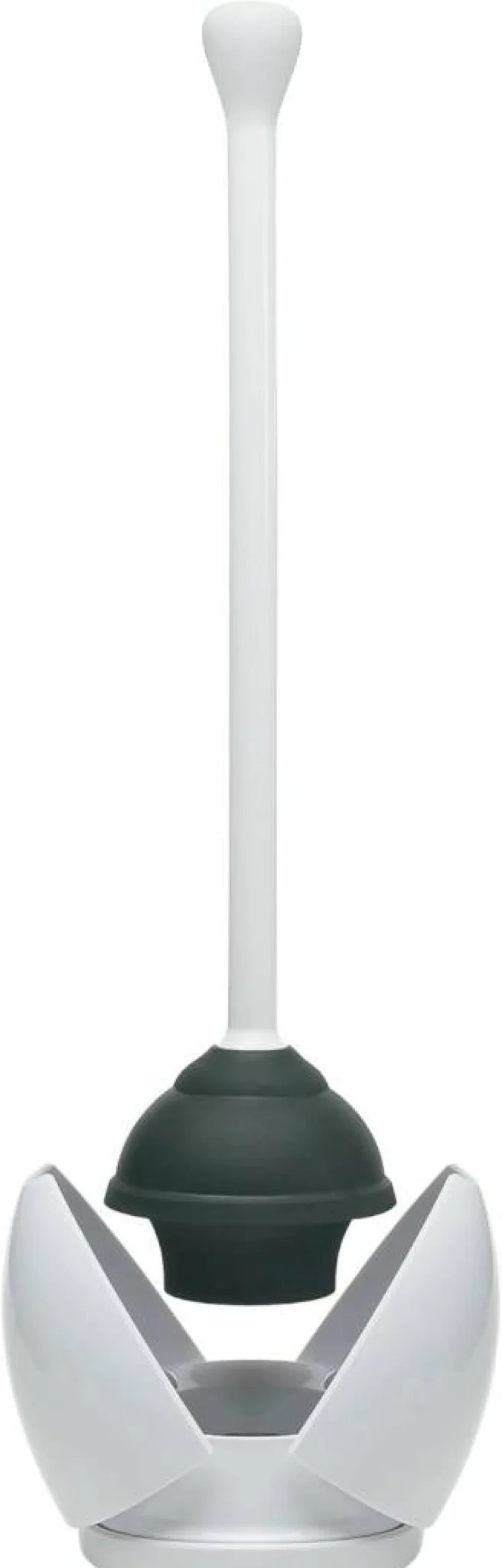 OXO Good Grips White Toilet Plunger with Canister - Durable Bathroom Cleaning Tool by OXO