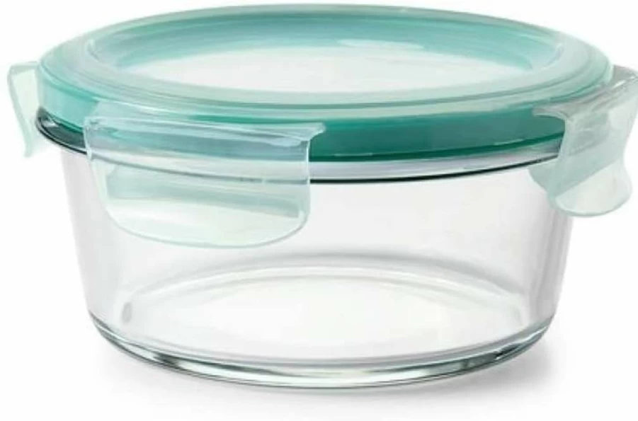 OXO Good Grips 4-Cup Airtight Glass Food Storage Container - Leakproof & Smart Seal Round Container for Freshness