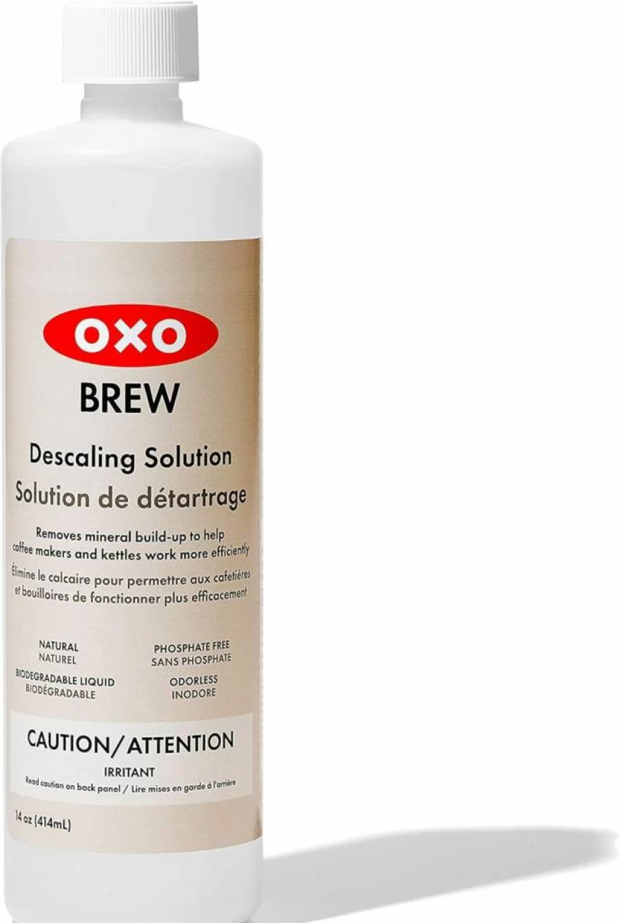OXO Brew Natural Descaling Solution - 14 oz Bottle for Coffee Makers, Gray