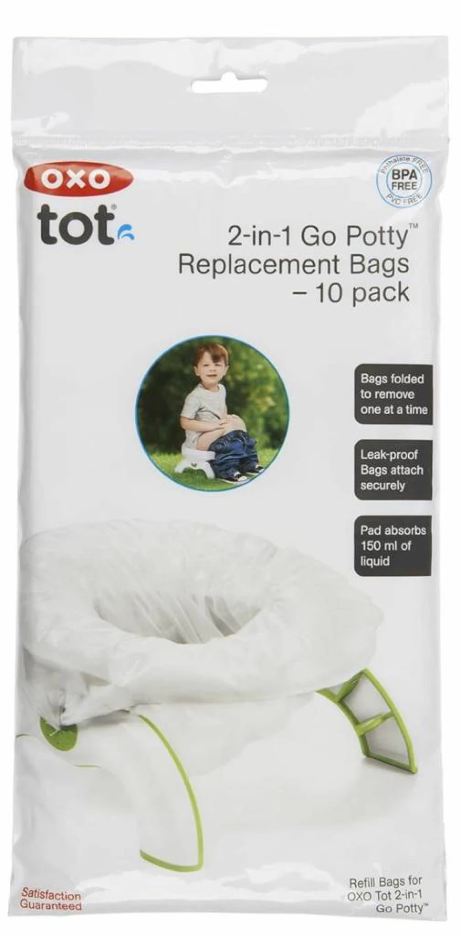 OXO Tot 2-in-1 Go Potty Refill Bags, 30 Count - Portable Travel Potty Liners for Kids