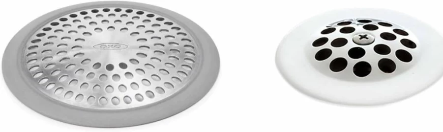 OXO Bathtub Drain Protector - Stainless Steel Mesh Strainer with Secure Suction Cups by OXO Good Grips