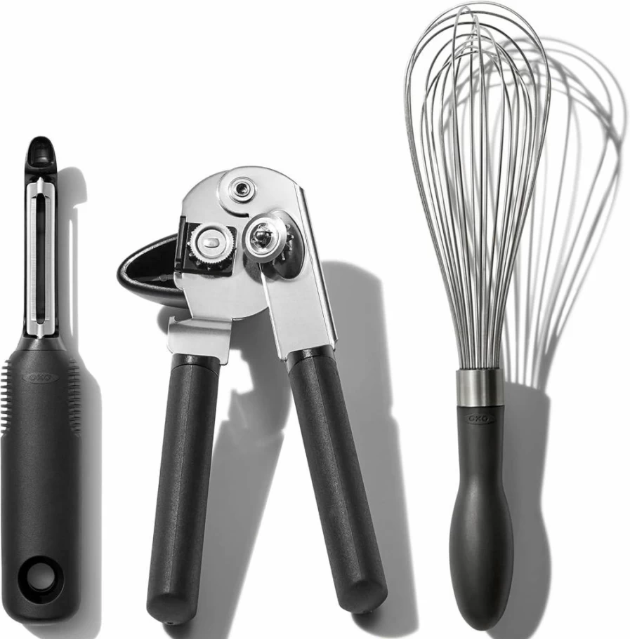 OXO Good Grips 3-Piece Stainless Steel Kitchen Tool Set - Essential Cooking Gadgets by OXO