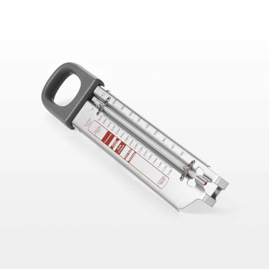 OXO Good Grips Candy & Deep Fry Thermometer - Stainless Steel Kitchen Cooking Tool with Clip - Silver, 1-Pack