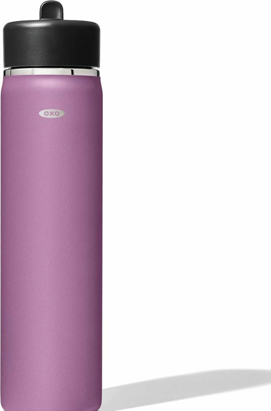 OXO Strive 24oz Wide Mouth Water Bottle with Straw Lid - BPA-Free, Leak-Proof, Insulated Stainless Steel, Quartz Color